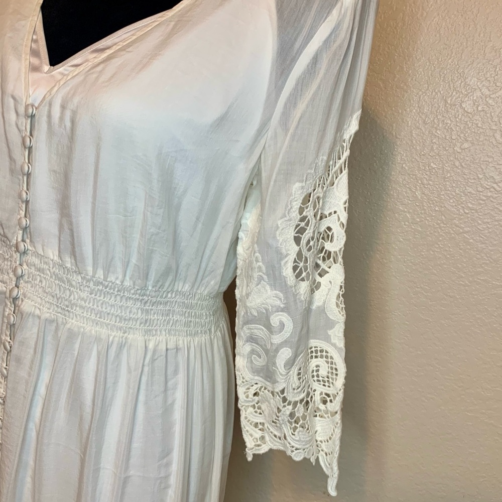 bebe White Lace Maxi Dress - Picture 5 of 16